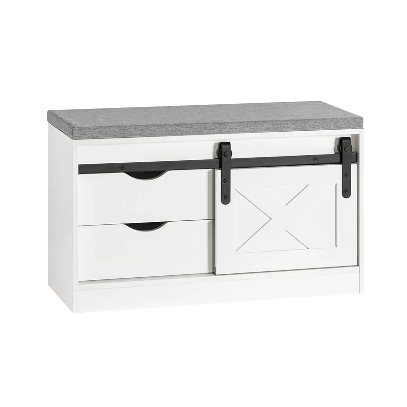 SoBuy FSR153-W Kenkäpenkki Liukuovilla – 80 × 30 × 49 cm, Valkoinen