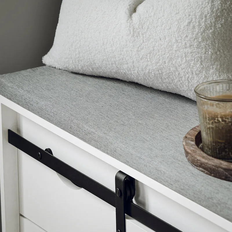 SoBuy FSR153-W Kenkäpenkki Liukuovilla – 80 × 30 × 49 cm, Valkoinen