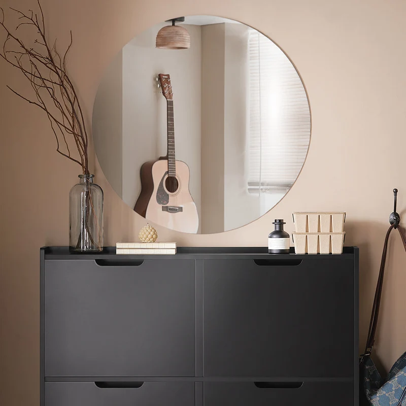 SoBuy FSR100-SCH Kapea Kenkäkaappi 4 Ovella – Vain 19 cm Syvä, Seinäkiinnike, Enimmäiskuormitus 60 kg, L100 × S19 × K91 cm, Grafiitinmusta