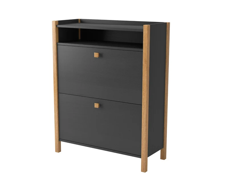 Schuhschrank HANNOVER (2 Klappen) – Dunkelgrau