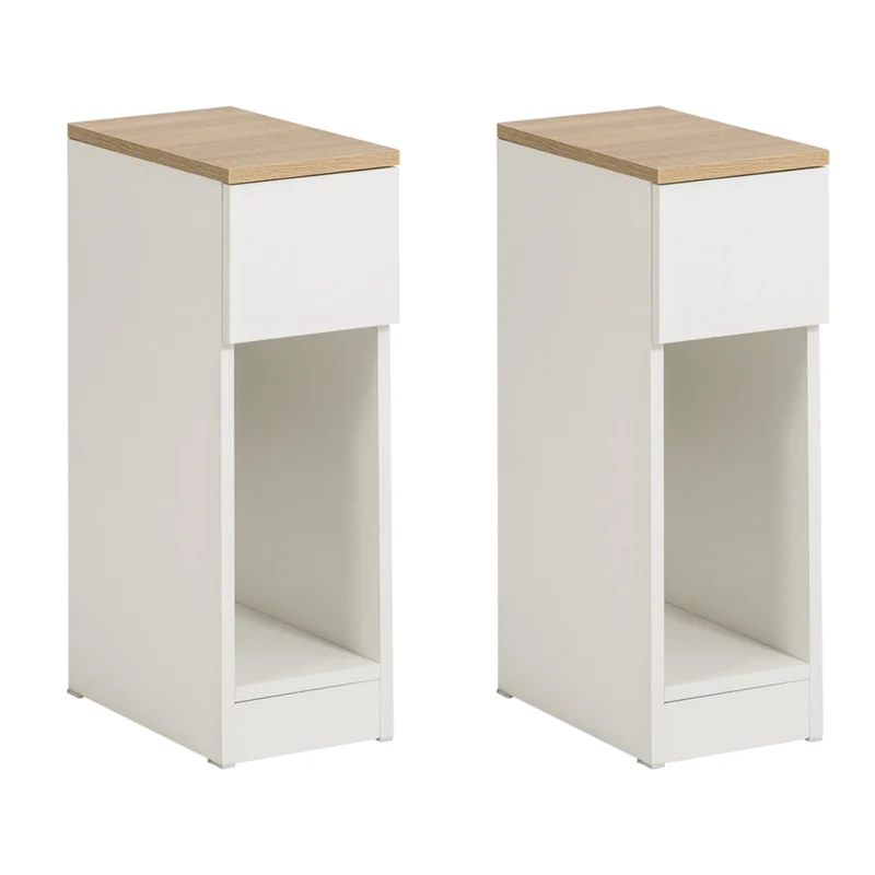SoBuy 2 x Stolik nocny z szufladą FBT111-WNx2