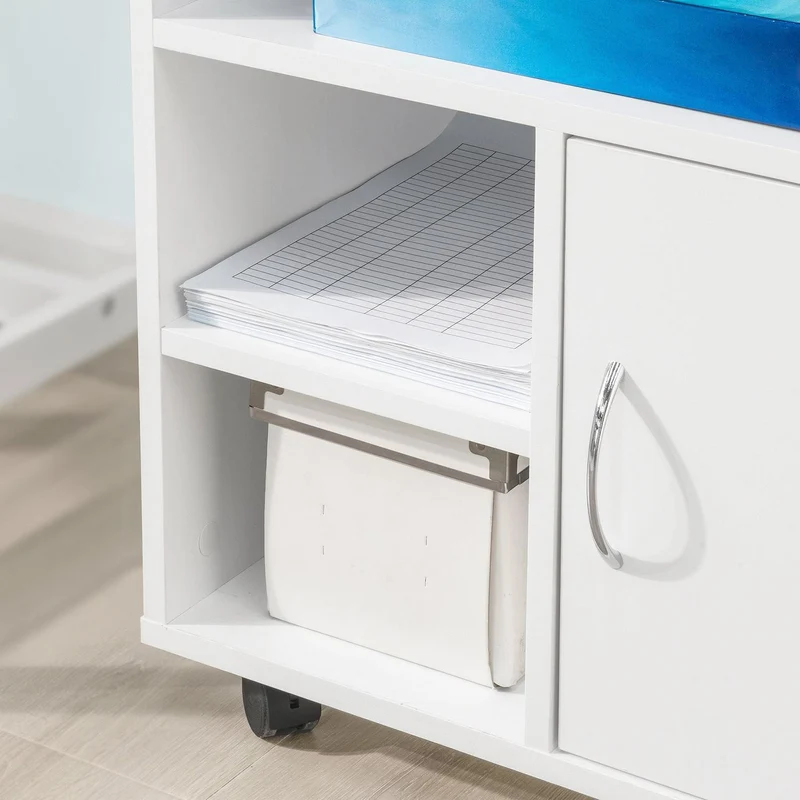 SoBuy Stolik pod drukarkę na kółkach z szufladą FBT106-W