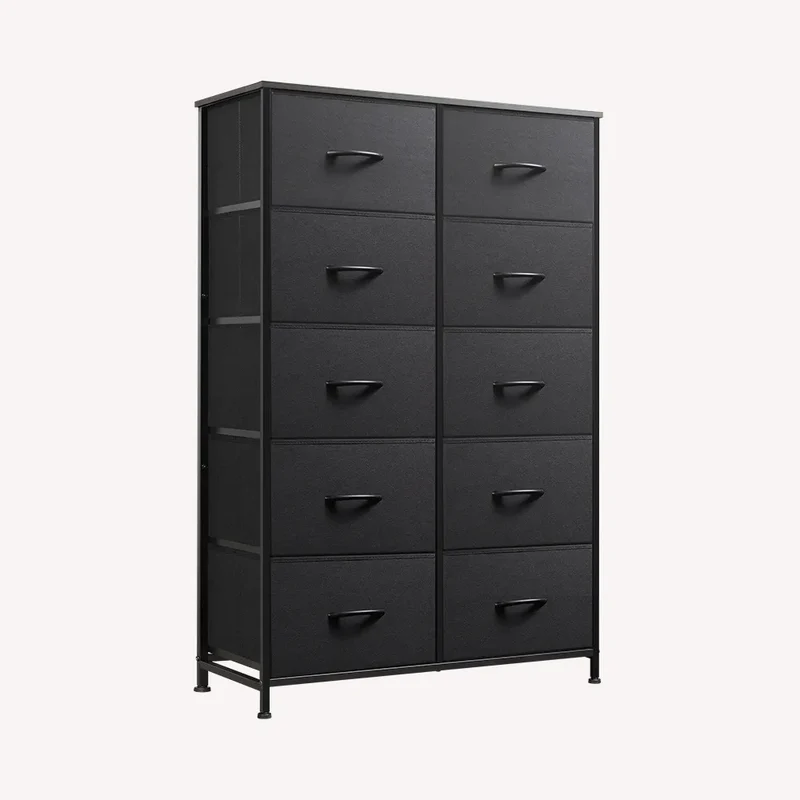 WLIVE Minimalist Tall 10-Drawer Storage Fabric Dresser