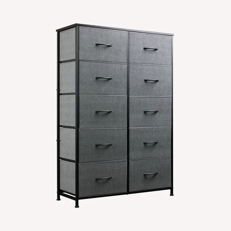 WLIVE Minimalist Tall 10-Drawer Storage Fabric Dresser