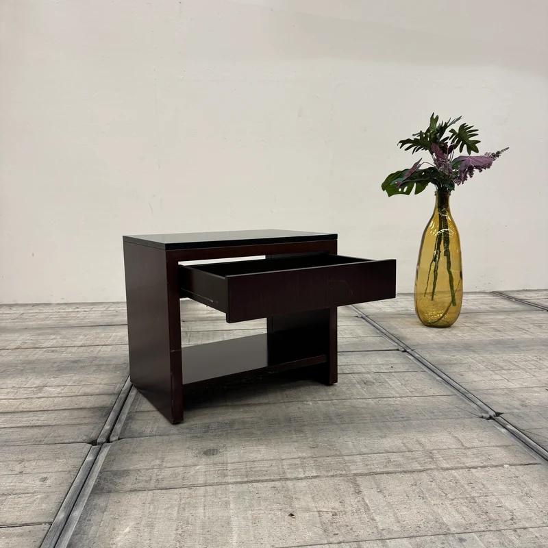 Nachttisch Dunkle Eiche mit Granit 65cm Nachtkonsole Beistelltisch Tisch Gebraucht