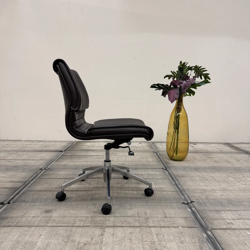 Design Bürostuhl Konferenzstuhl Leder Dunkelbraun Bürodrehstuhl Stuhl Gebraucht