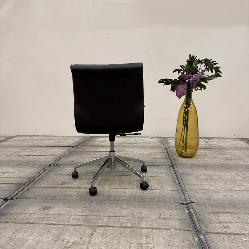 Design Bürostuhl Konferenzstuhl Leder Dunkelbraun Bürodrehstuhl Stuhl Gebraucht