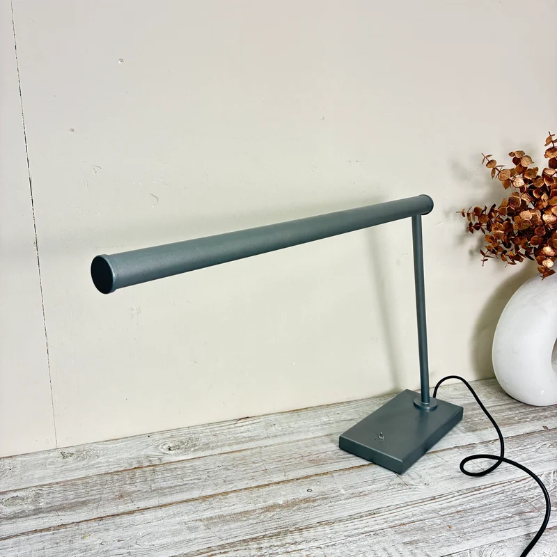 Peters Design 2554 Tischlampe Grau Metall Lampe Gebraucht