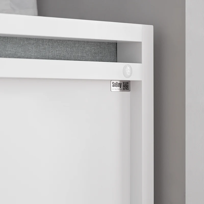 SoBuy FSR74-W Kenkäteline Penkki – Käytännöllinen Kenkäteline ja Säilytyspenkki Tyynyllä – Säilytysratkaisu Kenkille ja Asusteille, Valkoinen, 100x40x40cm