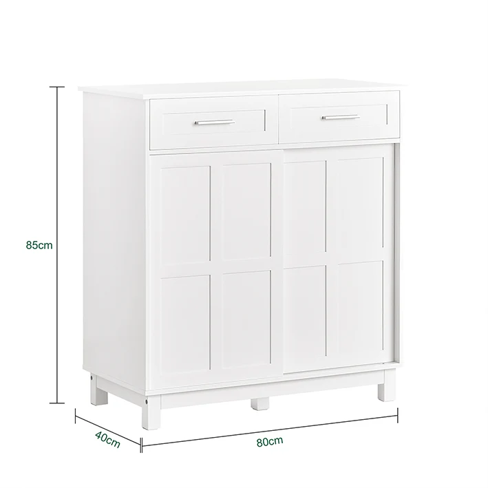 SoBuy | Schuhschrank | Sideboard mit Schiebetüren | Küchenschrank | Kommode | FSB84-W