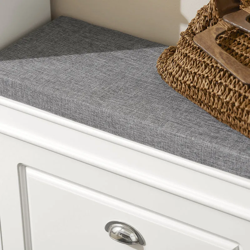 SoBuy FSR82-K-W Kenkäpenkki Säilytystilalla – 60 × 24 × 51 cm, Valkoinen