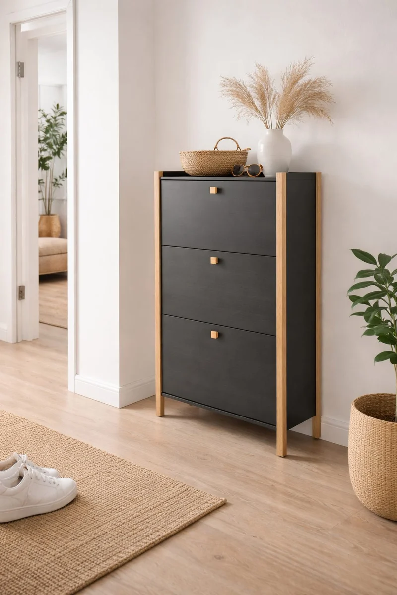 Schuhschrank HANNOVER (3 Klappen) – Dunkelgrau