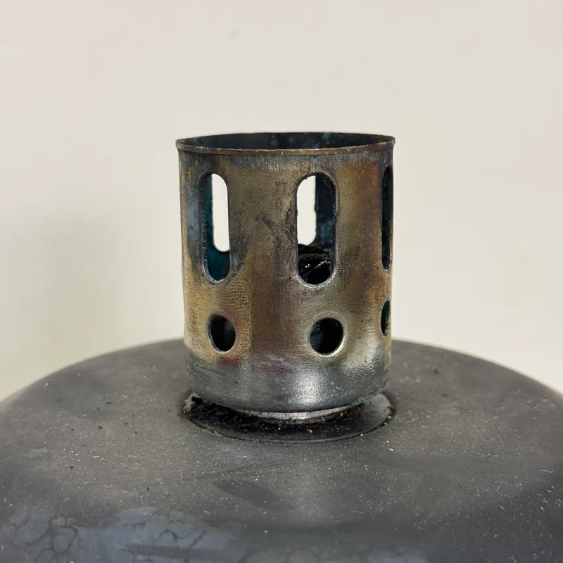 Öllampe Ölleuchte Kugel Metall Schwarz Industrie-Look Lampe Gebraucht