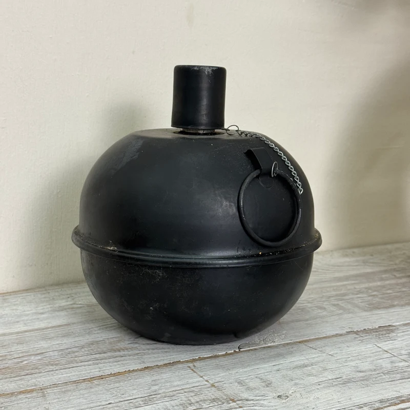 Öllampe Ölleuchte Kugel Metall Schwarz Industrie-Look Lampe Gebraucht