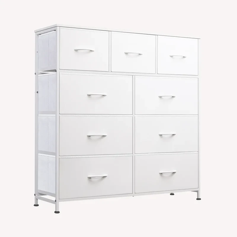 WLIVE Minimalist Tall 9-Drawer Storage Fabric Dresser