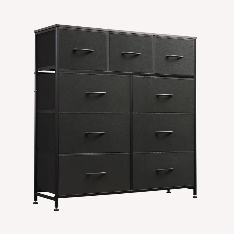 WLIVE Minimalist Tall 9-Drawer Storage Fabric Dresser