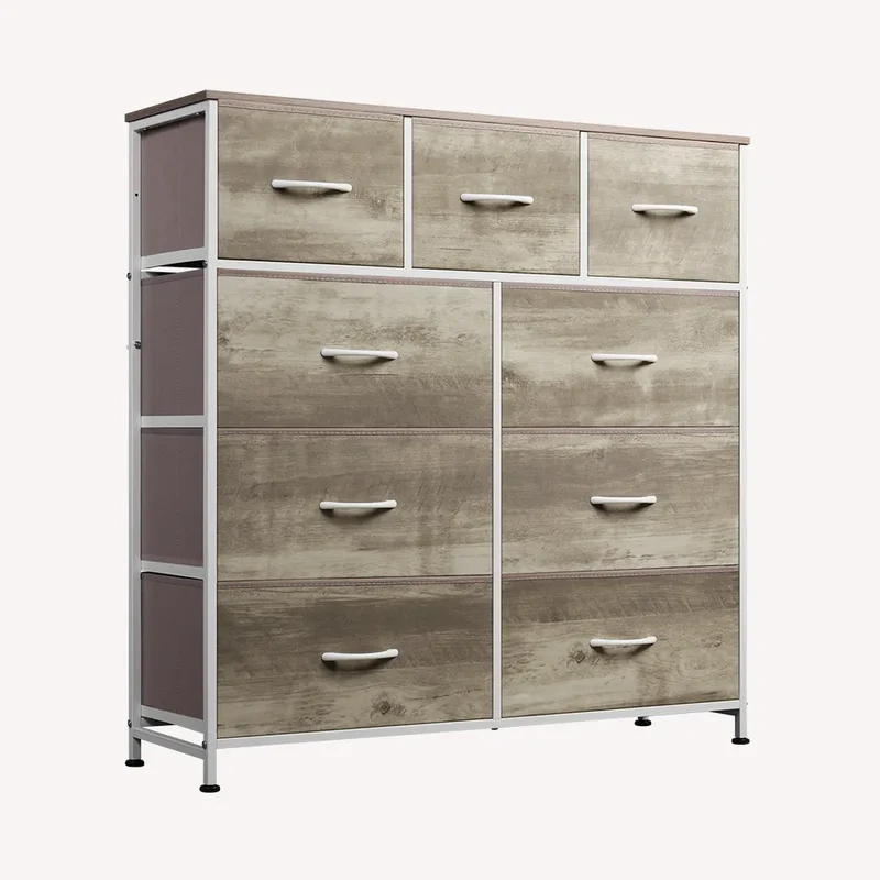 WLIVE Minimalist Tall 9-Drawer Storage Fabric Dresser