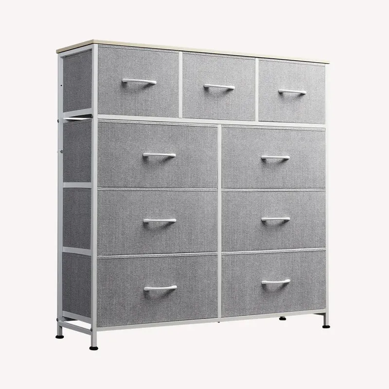 WLIVE Minimalist Tall 9-Drawer Storage Fabric Dresser