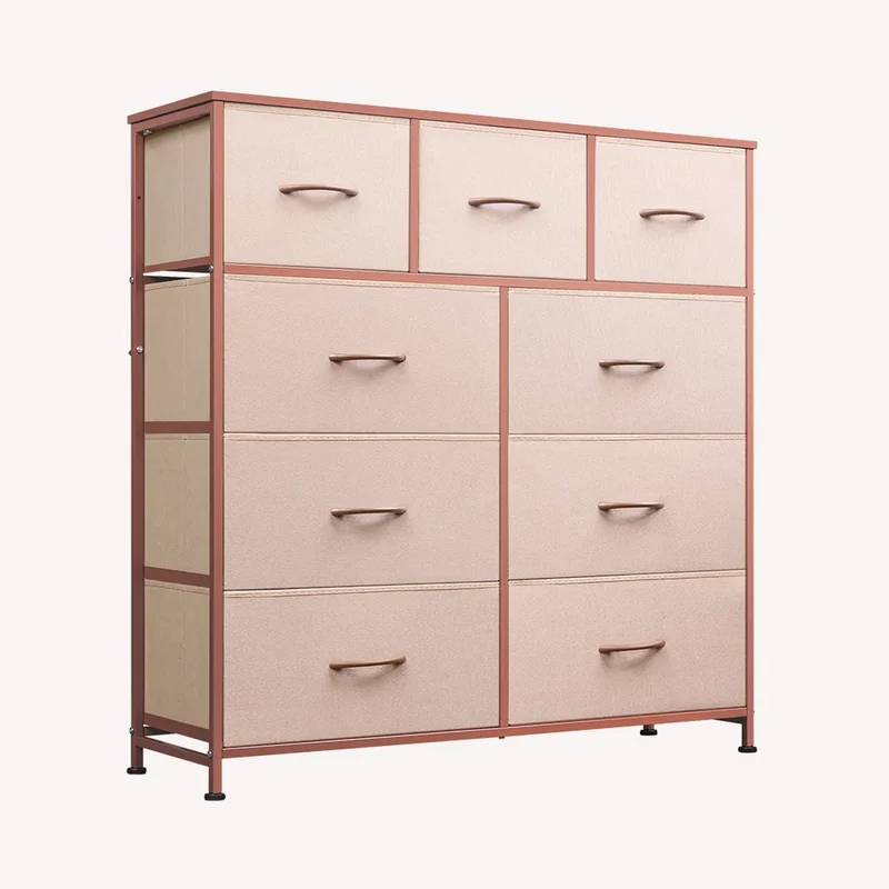 WLIVE Minimalist Tall 9-Drawer Storage Fabric Dresser