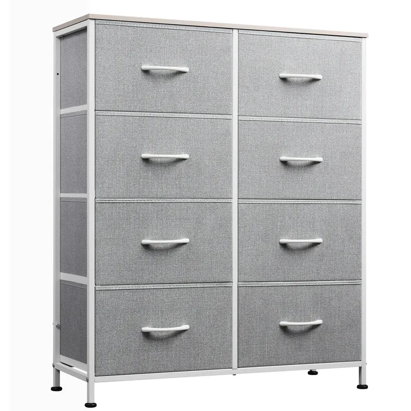 WLIVE Minimalist Tall 8-Drawer Storage Fabric Dresser