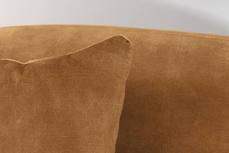 Design Sofa ARCO senfgelb 2-Sitzer Couch Samt 180 cm Federkern