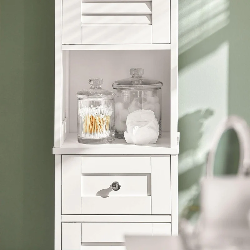 SoBuy Korkea Kaappi 2 Ovea Ja 1 Laatikko FRG236-W