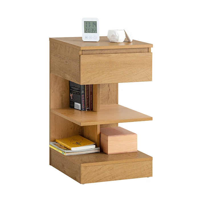 SoBuy | Nachttisch | Nachtschrank | Beistelltisch | Kommode Natur | FBT49-N