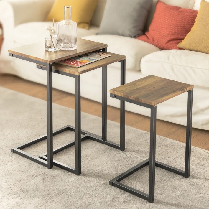 SoBuy | 3er Set Beistelltische | Sofatisch | Couchtisch | FBT102-F