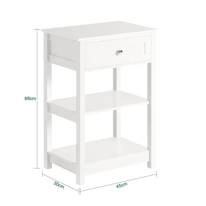 SoBuy | Nachttisch | Fürs Schlafzimmer | Couchtisch | Beistelltisch Weiß | FBT46-W