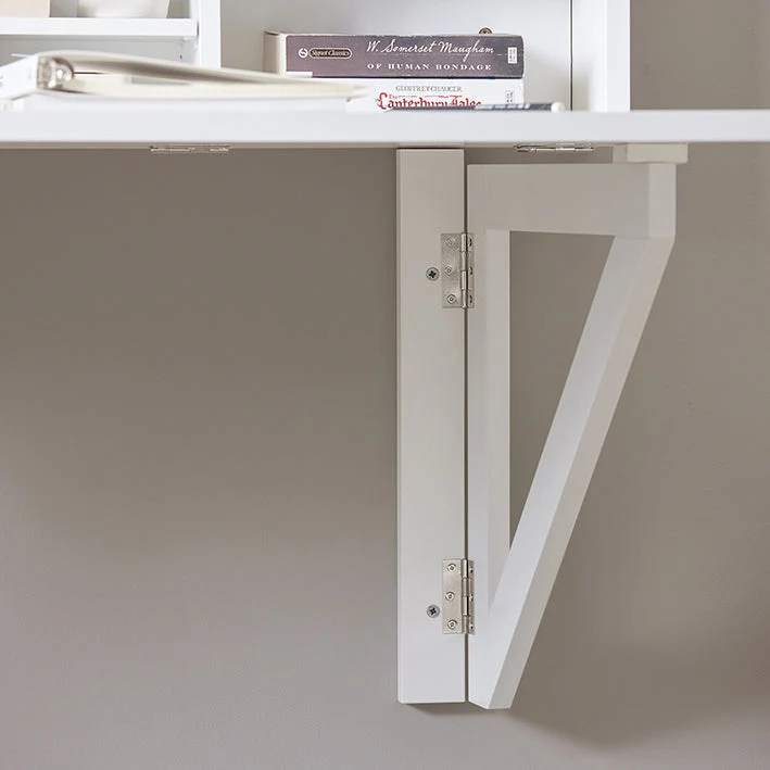 SoBuy | Wandklapptisch mit integriertem Regal | Wandschrank | Esstisch | Weiß | FWT07-II-W