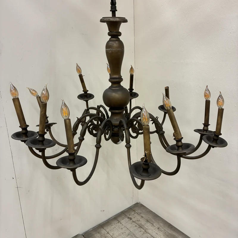 Kronleuchter Luster Bronze Messing Antik-Stil 12-flammig Lampe Gebraucht