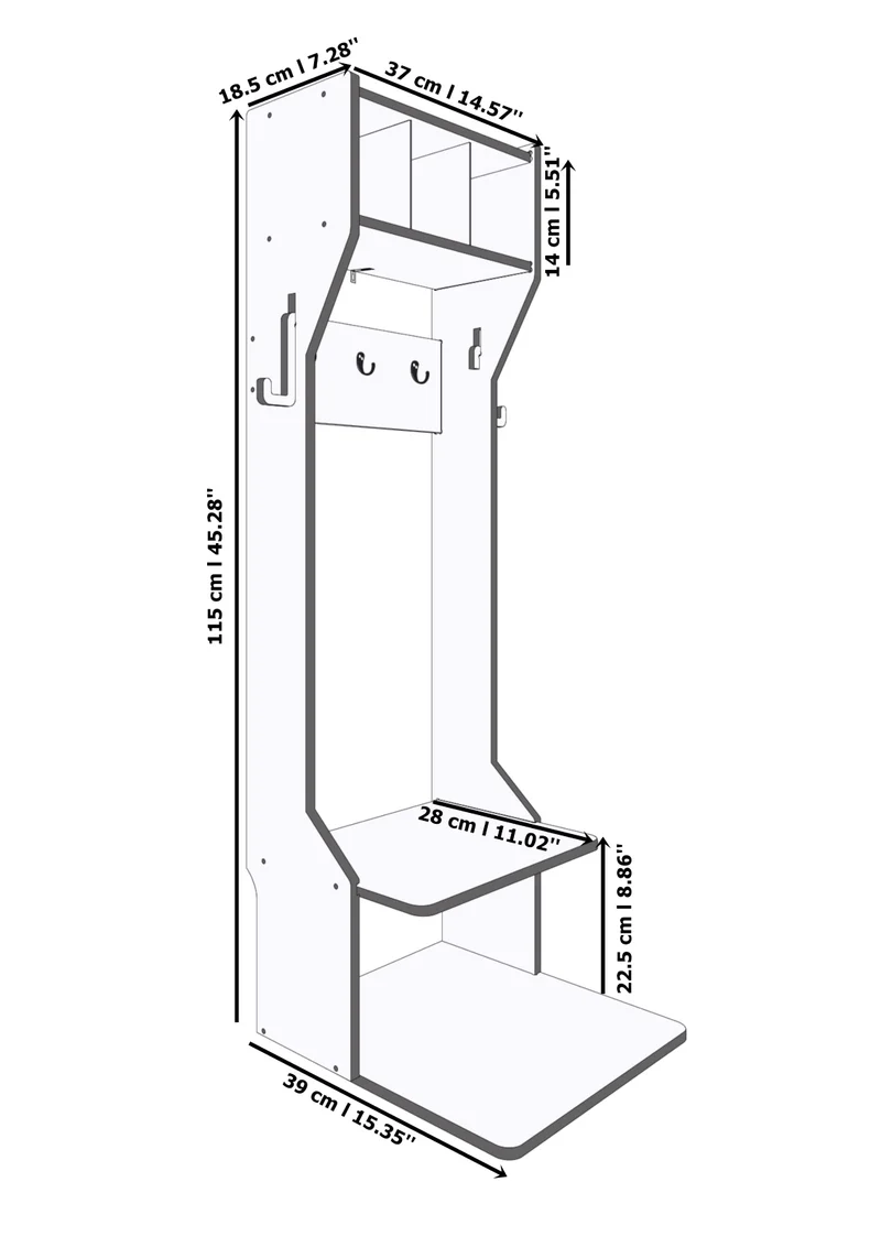 Kindergarderobe mit Sitzbank für den Flur