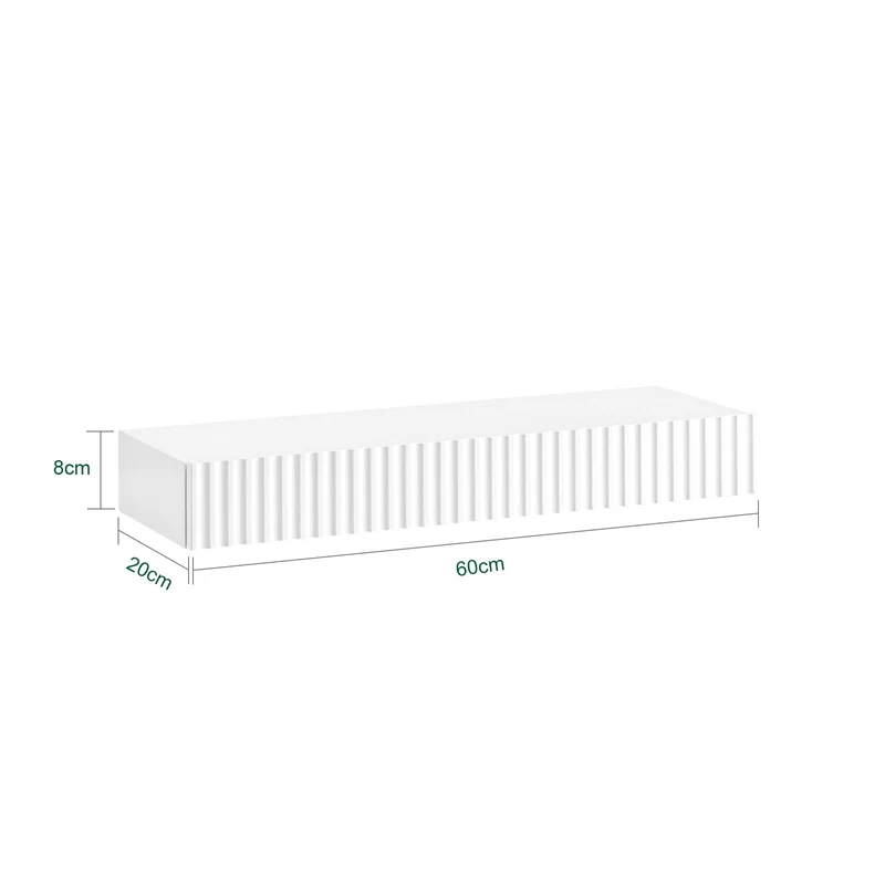 Vorverkauf SoBuy | Schweberegal | mit Schublade | LED-Bewegungssensor-Licht | Wandschublade Weiß | FHK38-W