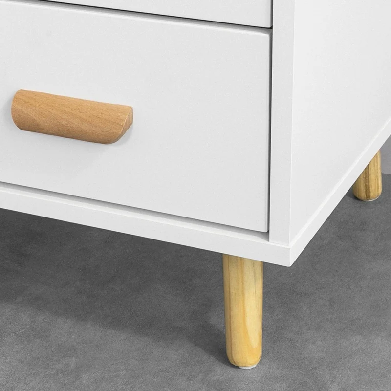 SoBuy Stolik nocny z 3 szufladami, stolik kawowy FBT95-W