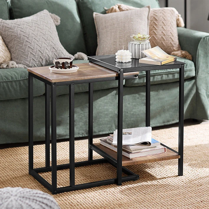 SoBuy | 2 Satztische | Sofatisch | Couchtisch | Pflegetisch | FBT99-F