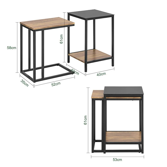 SoBuy | 2 Satztische | Sofatisch | Couchtisch | Pflegetisch | FBT99-F