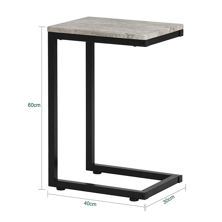 Vorverkauf SoBuy | Beistelltisch Metall | Couchtisch | Laptoptisch | Hellgrau | FBT44-HG