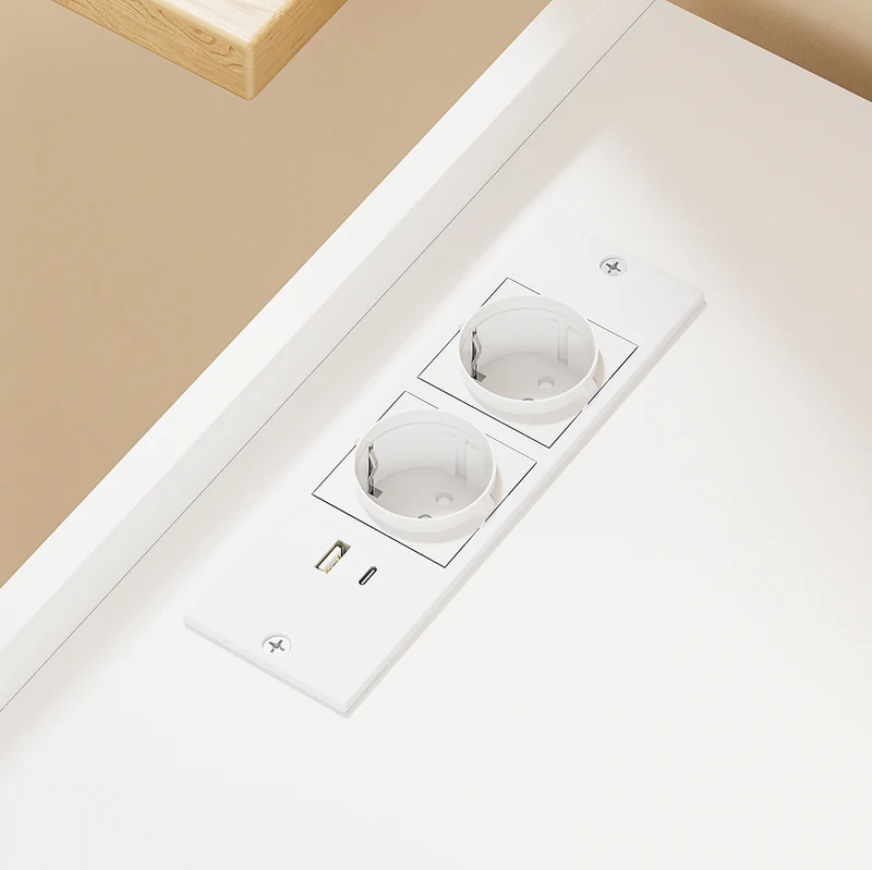 SoBuy FSB09-E-W Kredens kuchenny z szufladą i portem USB, biały, 61×40×92 cm