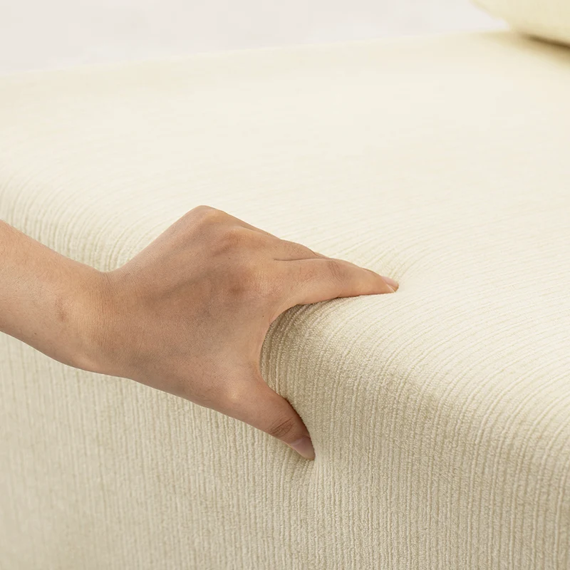 SoBuy | Fotel wypoczynkowy beżowy z podnóżkiem | Fotel welurowy do salonu | 59×74×78 cm | Nośność 143 kg | FST99-MI