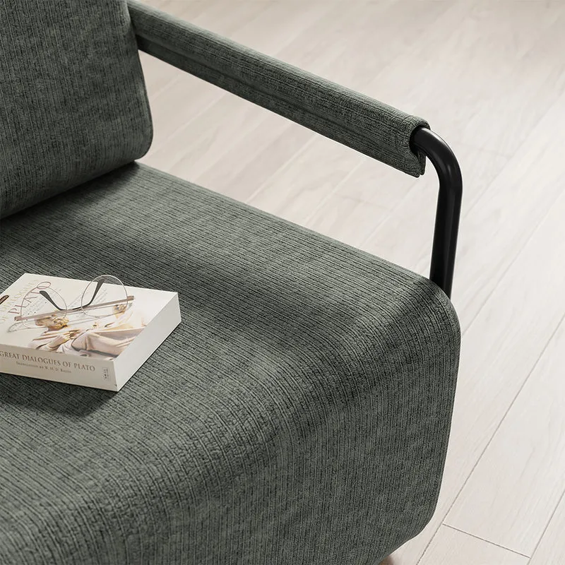 SoBuy | Fotel wypoczynkowy szary z podnóżkiem | Nowoczesny fotel tapicerowany do salonu | 74×67×78 cm | Nośność 143 kg | FST99-DG
