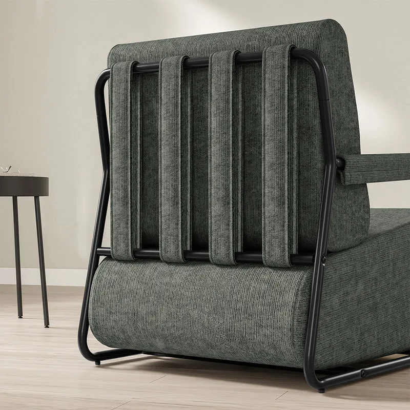 SoBuy | Fotel wypoczynkowy szary z podnóżkiem | Nowoczesny fotel tapicerowany do salonu | 74×67×78 cm | Nośność 143 kg | FST99-DG