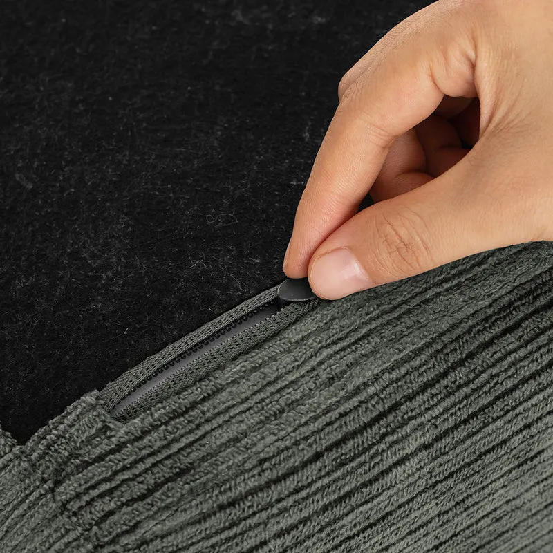 SoBuy | Fotel wypoczynkowy szary z podnóżkiem | Nowoczesny fotel tapicerowany do salonu | 74×67×78 cm | Nośność 143 kg | FST99-DG
