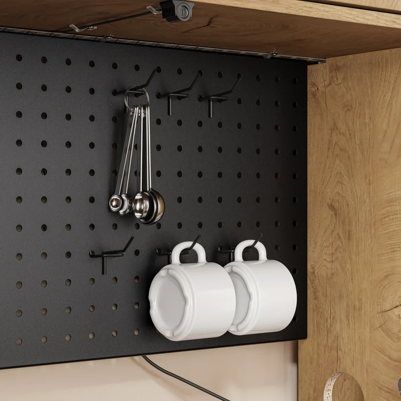 SoBuy | Szafka kuchenna stojąca Light Oak z 3 szufladami | Kredens z blatem i gniazdkami | Regał kuchenny z oświetleniem LED | 100×40×170 cm | Nośność 100 kg | FSB98-L-E-N