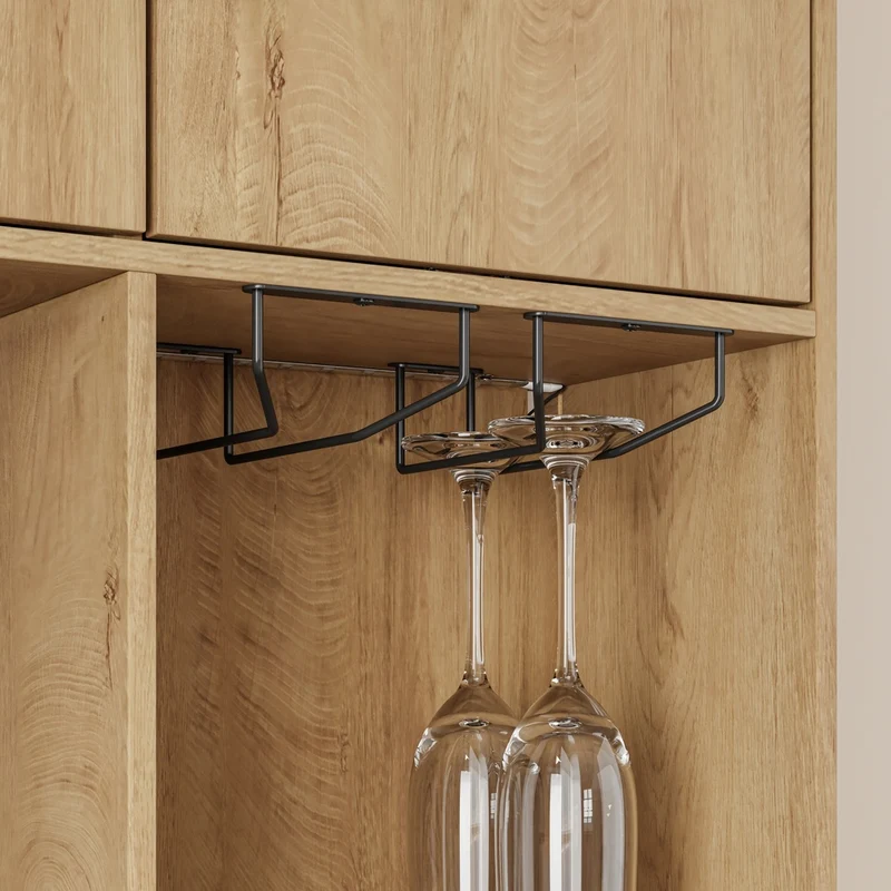 SoBuy | Szafka kuchenna stojąca Light Oak z 3 szufladami | Kredens z blatem i gniazdkami | Regał kuchenny z oświetleniem LED | 100×40×170 cm | Nośność 100 kg | FSB98-L-E-N