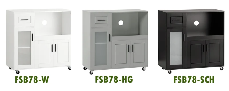 SoBuy Mikrofalówkę szafka na kókach FSB78-W