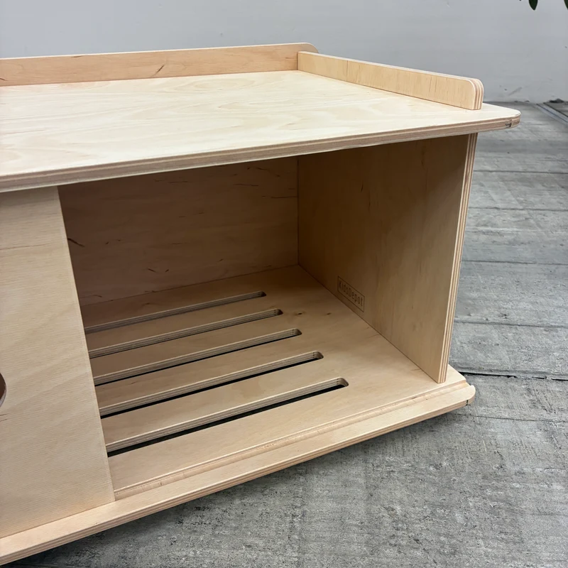 KidsDepot Easylick Kinder-Schuhbank Marseille Sitzbank Holz Natur Schiebetür