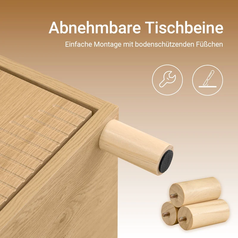 SoBuy Nachttisch Nachtschrank mit 2 Schubladen Natur B40 x T42 x H47 cm FBT166-N