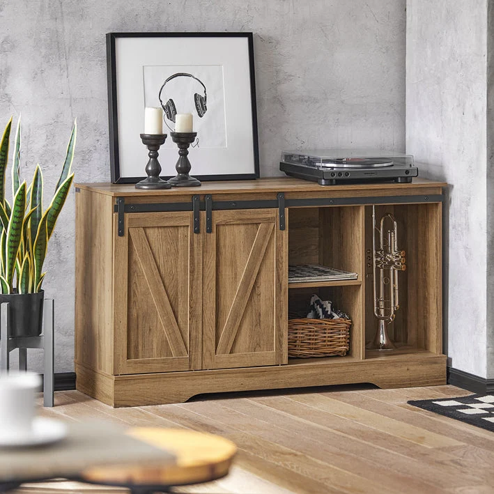 SoBuy | Sideboard mit Schiebetür | Kommode | TV-Schrank | Flurschrank | FSB60-BR