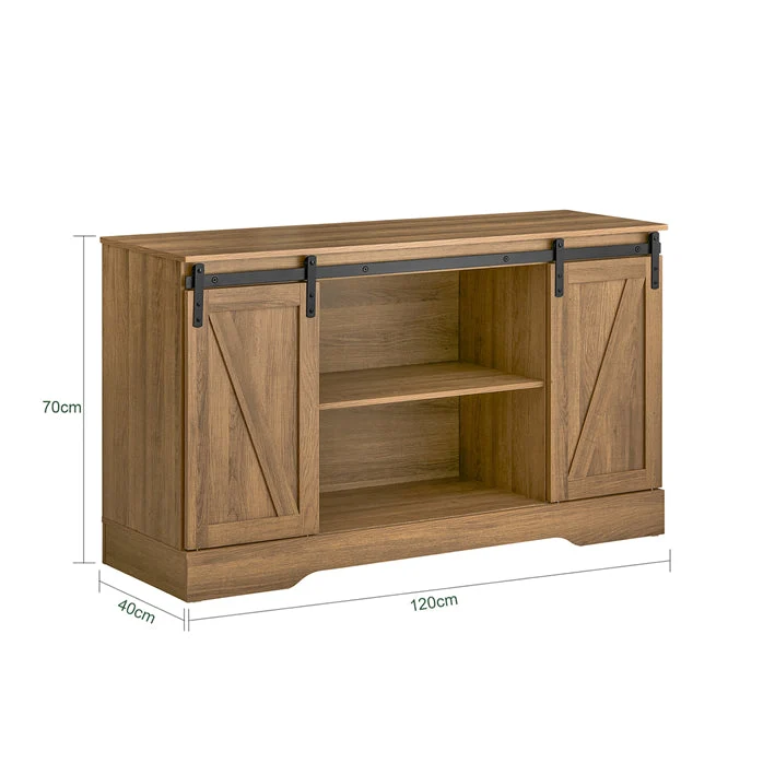 SoBuy | Sideboard mit Schiebetür | Kommode | TV-Schrank | Flurschrank | FSB60-BR