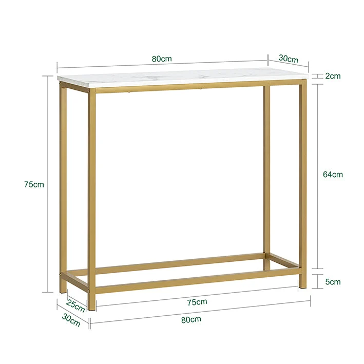 SoBuy | Konsolentisch mit goldenem Metallrahmen | Flurtisch | Sideboard | FSB29-G